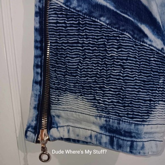 DAMANTI LOS ANGELES UPSCALE FASHION DISTRESSED BIKER DENIM SHORTS MEN'S SIZE 34 - Picture 3 of 7